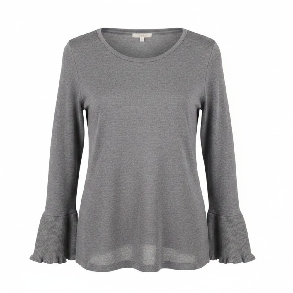 Elle Basic Office gray textured sweater top large